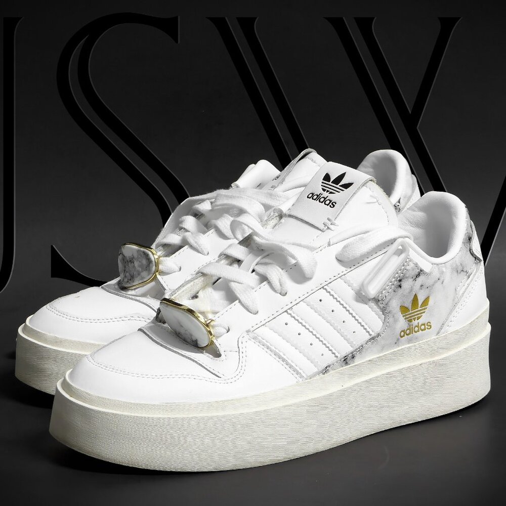 ADIDAS Originals Forum Bonega Sneakers In White With Marble Print Size 8 US